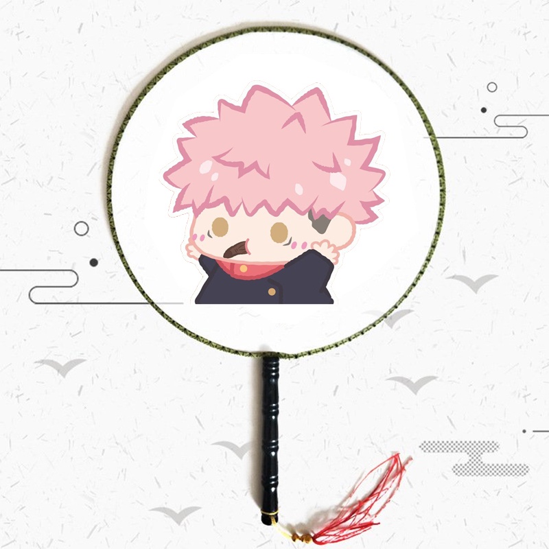 Quạt tròn cổ trang in hình JUJUTSU KAISEN ver TẬP THỂ DỤC chibi anime xinh xắn