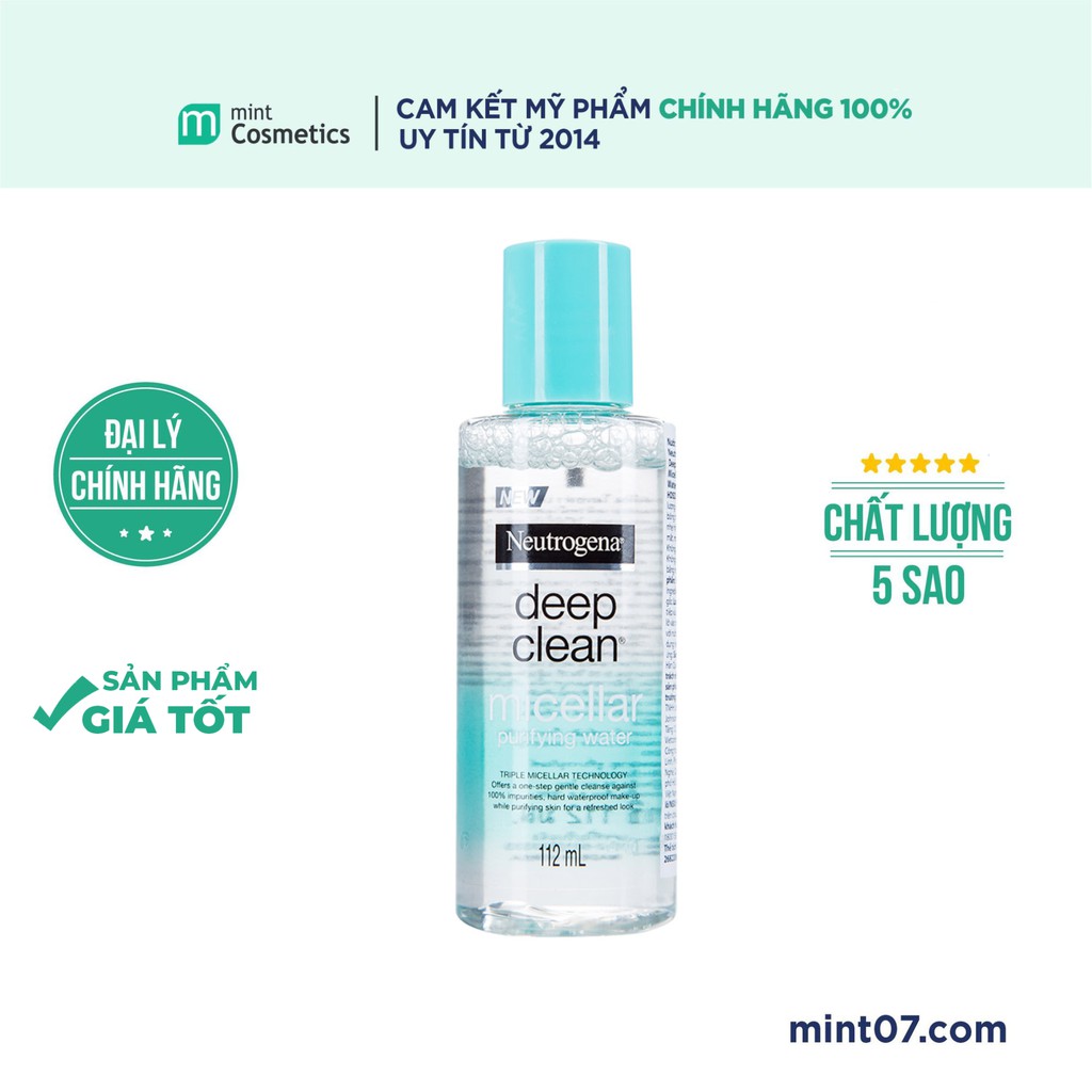 Tẩy Trang Neutrogena Deep Clean Micellar Purifying Water 112ml