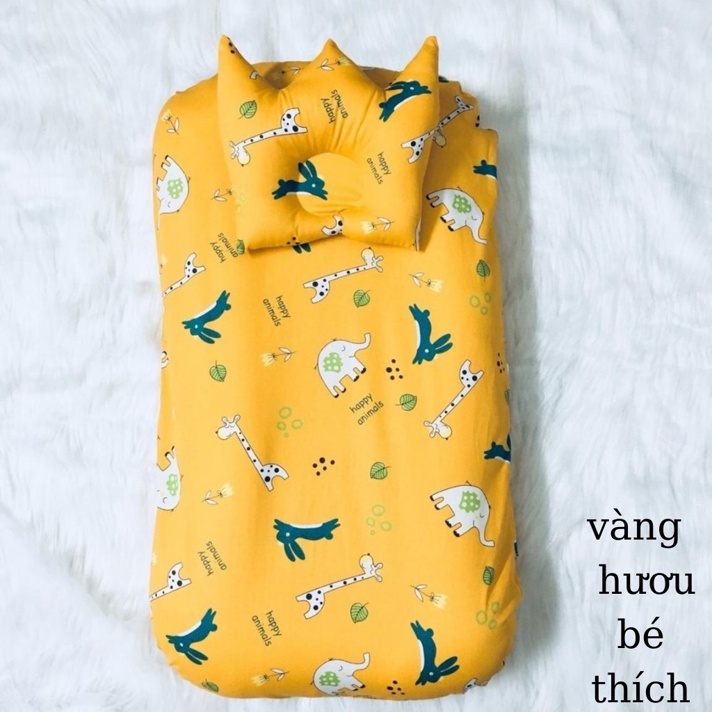 Đệm ngủ thông minh ❤️BẢO HÀNH❤️ Nệm ngủ di động MONMON cho bé chất cotton thoáng mát