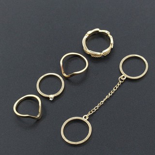 Set 5 nhẫn ngón tay thời trang cho nữ