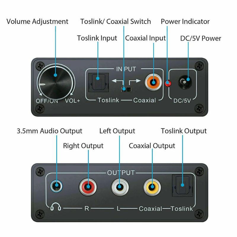 Bộ chuyển đổi quang âm thanh Optical HIFI sang AV Audio Cao Cấp có nút chỉnh âm lượng cao cấp [Tặng dây cáp quang ]D1122