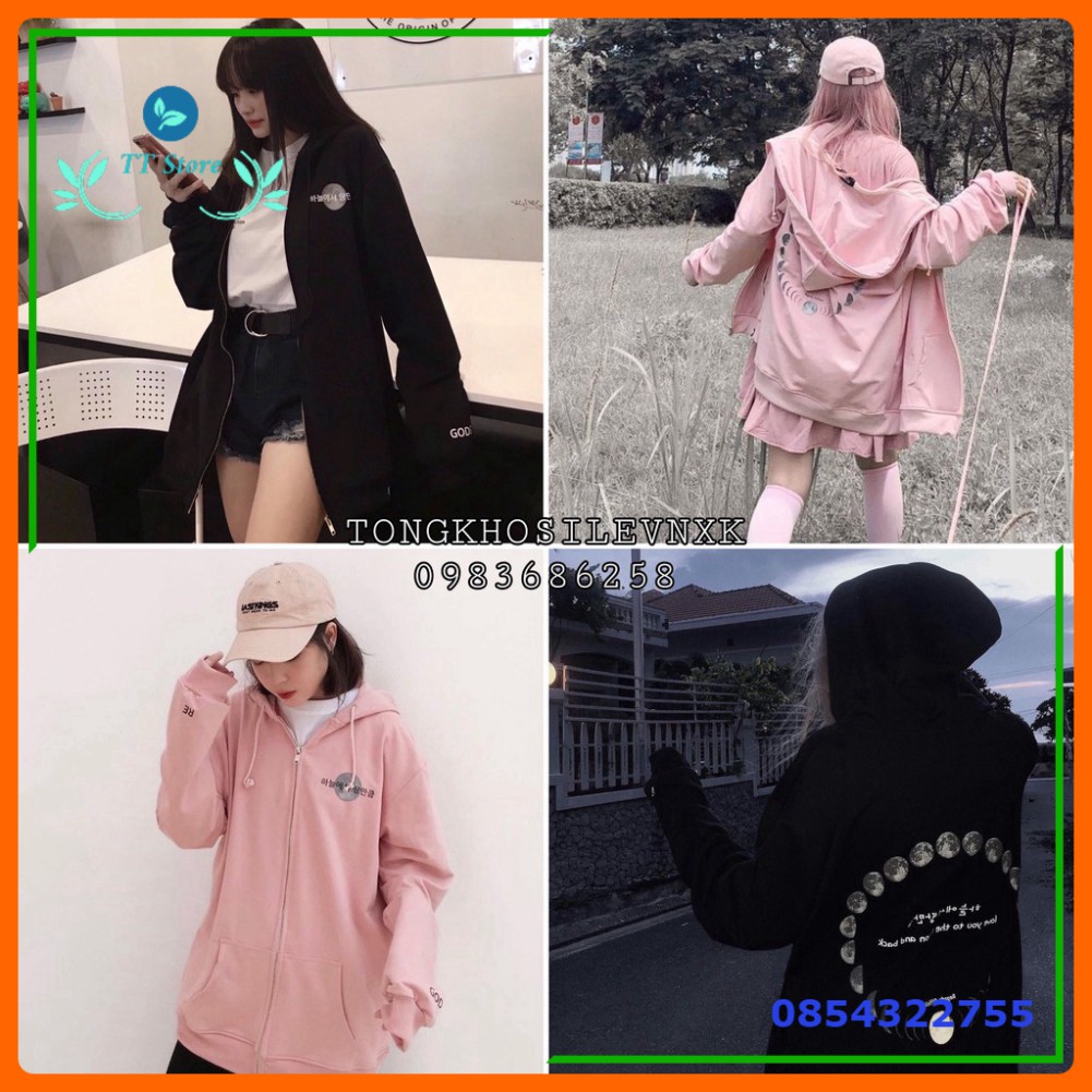 (mới) ÁO HOODIE THE MOON HỒNG ĐEN - ÁO KHOÁC NỈ REGODS TRÁI ĐẤT love you -👗TTshop👑