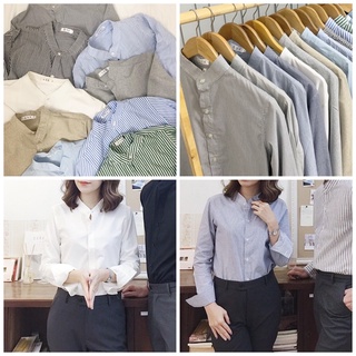 [SALE -50% XẢ SIZE NỮ/UNISEX] SƠMI CỔ TRỤ SIZE 0/1