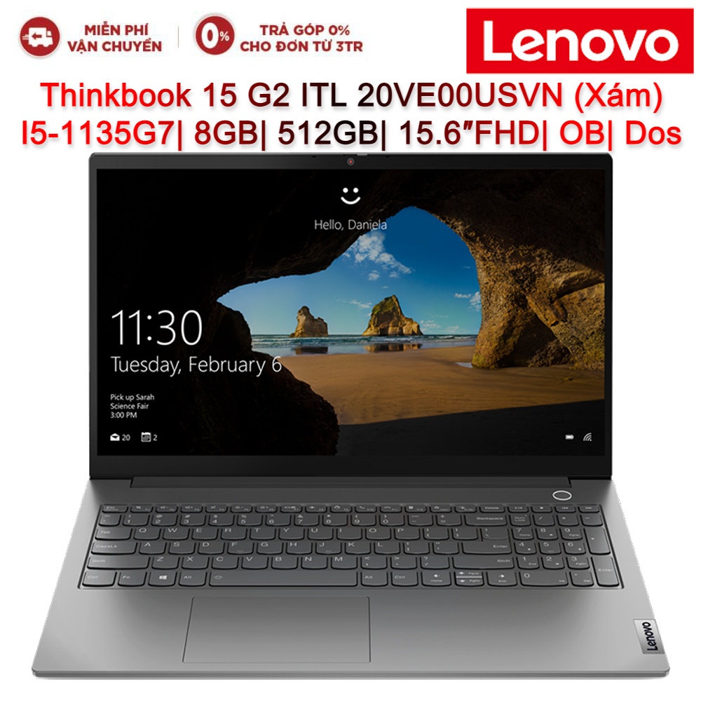 [Mã ELMALL7 giảm 7% đơn 5TR] Laptop LENOVO Thinkbook 15 G2 ITL 20VE00USVN I5-1135G7| 8GB| 512GB| 15.6″FHD| OB| Dos