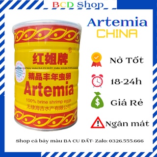 Trứng artemia trung quốc lon vàng cho cá bảy màu, betta và cá con ( 425gr )