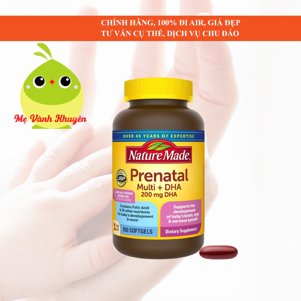 Vitamin tổng hợp bầu Mỹ Nature Made Prenatal Multi + DHA (150v) thumbnail