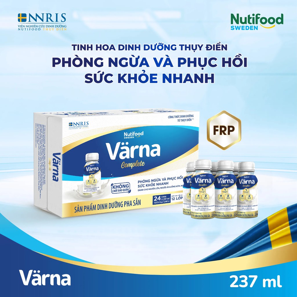 [HSD T1-2025] Thùng 24 Chai Sản Phẩm Dinh Dưỡng Pha Sẵn Nutifood Varna Complete Chai 237ml.