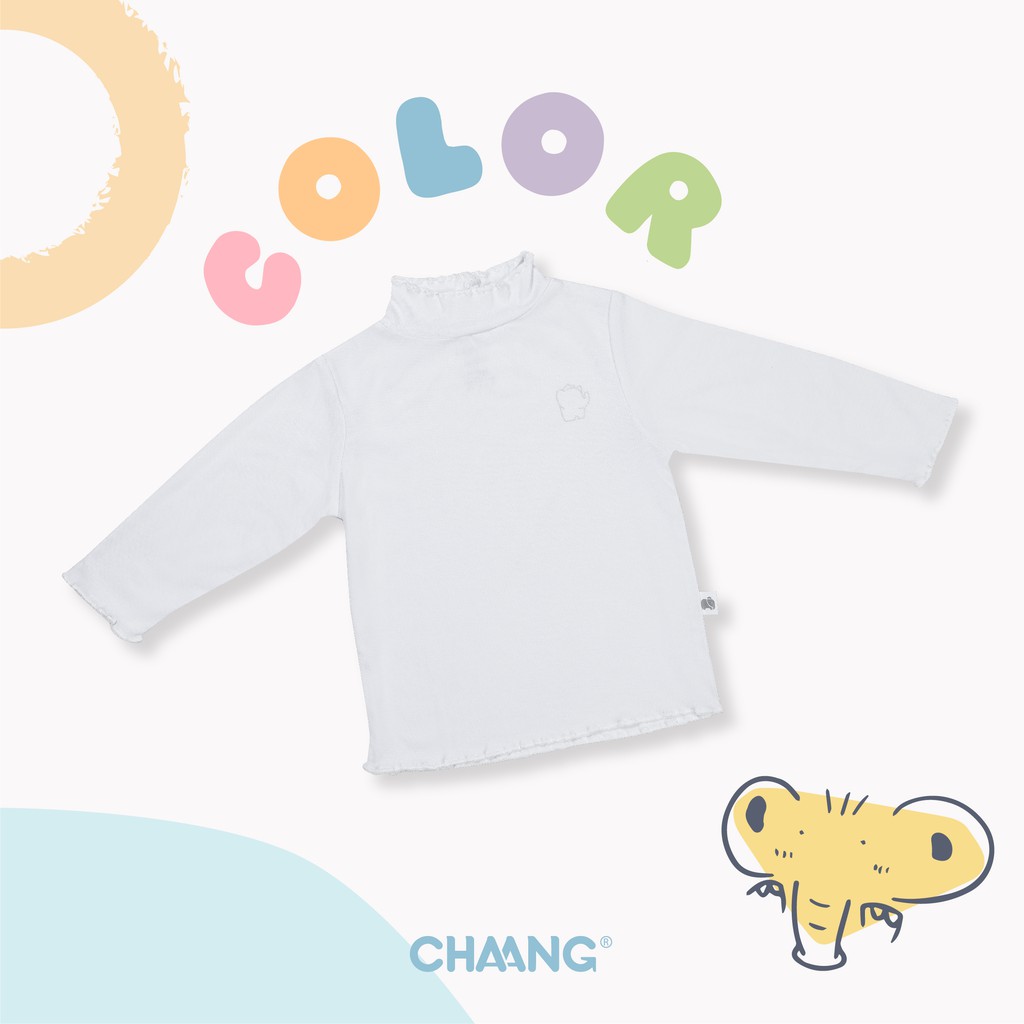 Áo cổ lọ Colorblock Chaang trắng