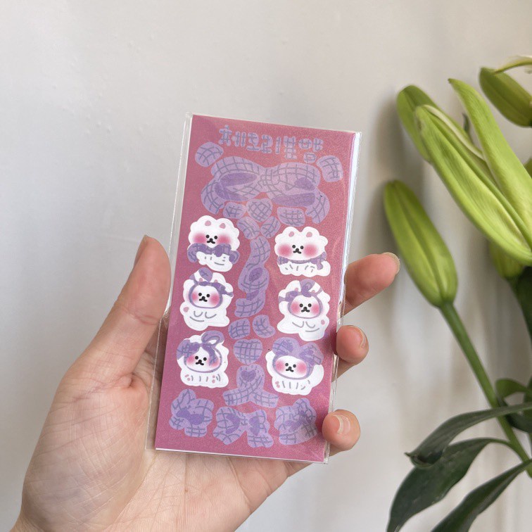 Nhãn dán hình động vật hoạt họa dễ thương tiện dụng trang trí