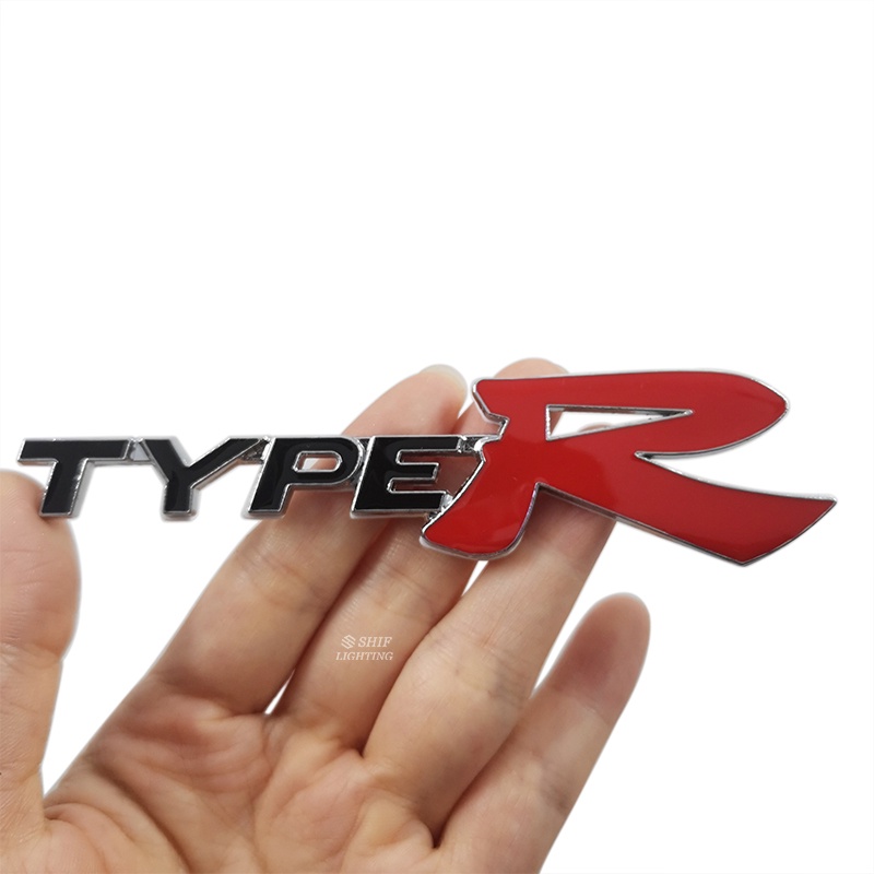 1 Nhãn Dán Logo TYPE R Kim Loại Trang Trí Thân Xe Hơi