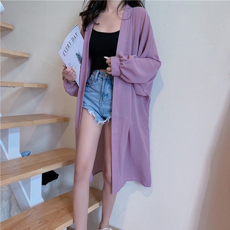 Áo choàng VOAN đi biển bikini dáng dài kimono khoác nữ  nhiều màu hot hit thời trang chất đẹp Quảng Châu D-20 | BigBuy360 - bigbuy360.vn