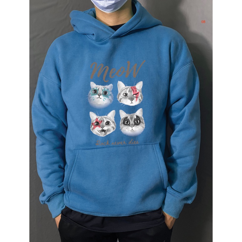 Áo Hoodie Unisex đôi form rộng nam nữ Rock Never Dies vải Nỉ Bông-TDA08