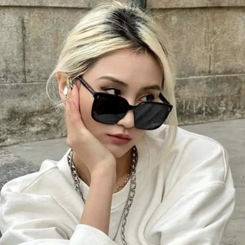 Kính mát nam nữ FRIDA màu đen mắt vuông,kiểu dáng unisex,phong cách hàn quốc.Chống UV400,hot trend2022