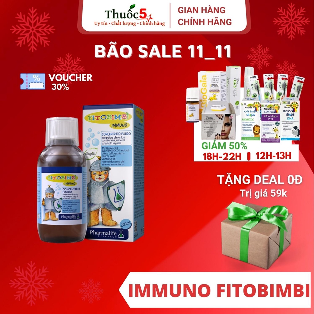[GIÁ GỐC] IMMUNO fitobimbi - Thảo dược tăng đề kháng cho bé yêu - Chai 200ml