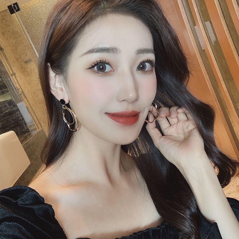 Khuyên Tai Tròn Mạ Bạc Phong Cách Âu Mỹ Thời Trang 2022 Mới Cho Nữ