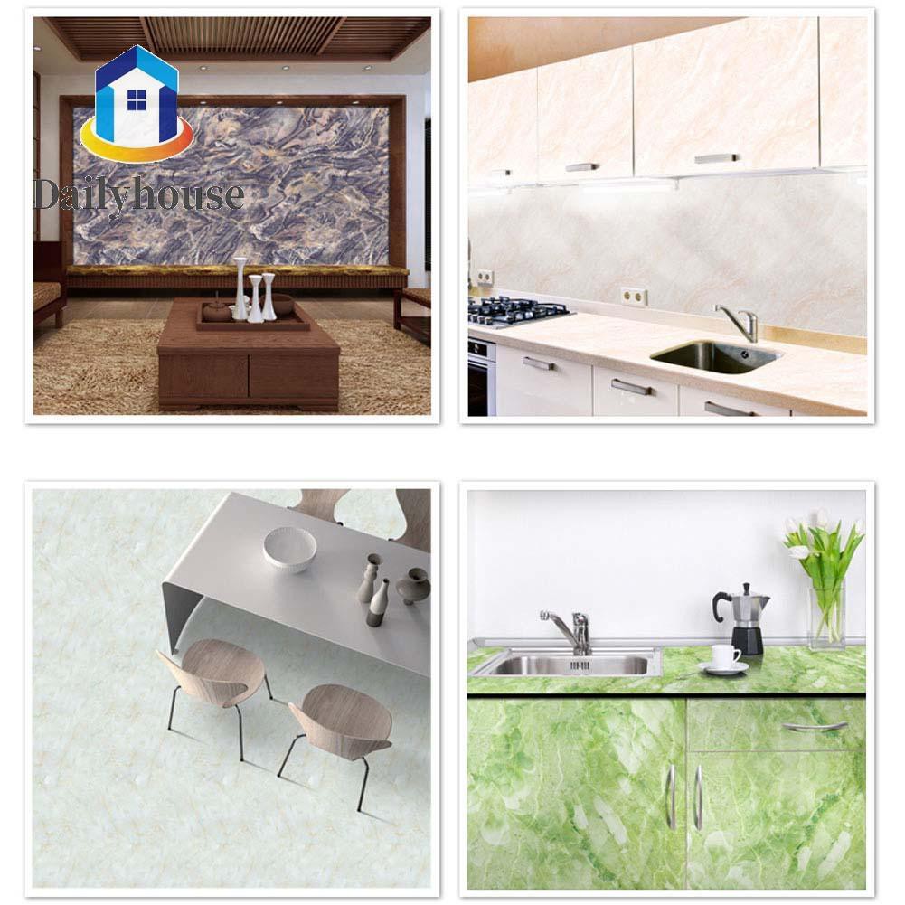 Self Adhesive Wallpaper Peel &amp; Stick Removable Marble Effect Wall Stickers for Kitchen Countertop Bathroom Living