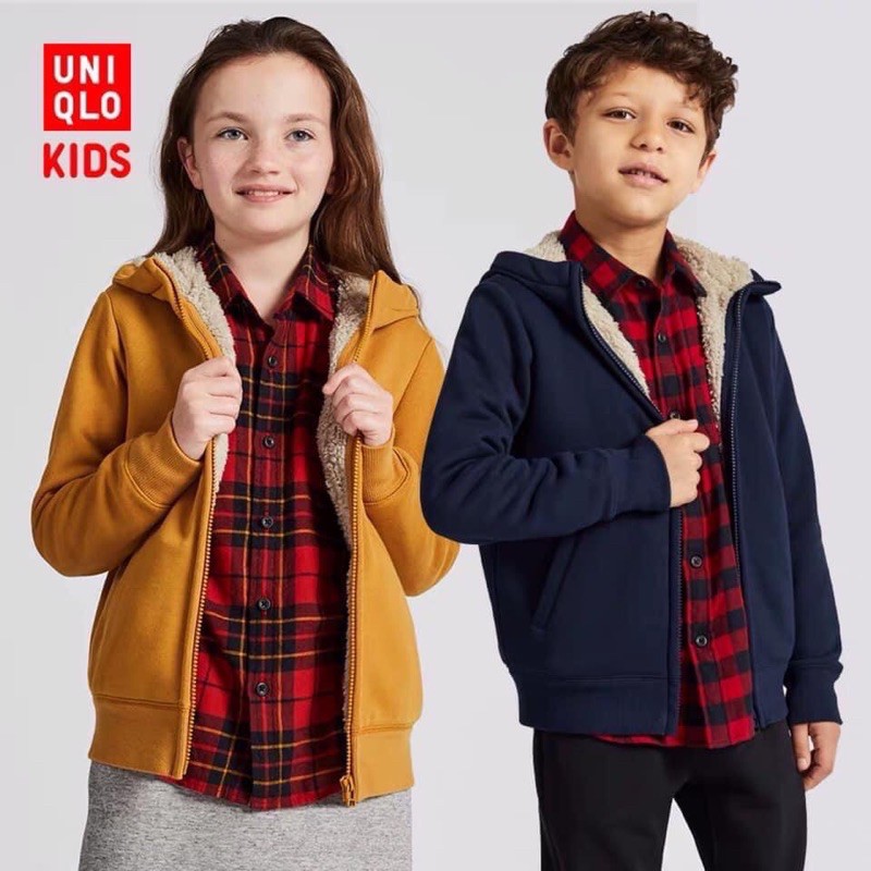 Áo khoác nỉ lót lông cừu kid uniqlo Uniqlo