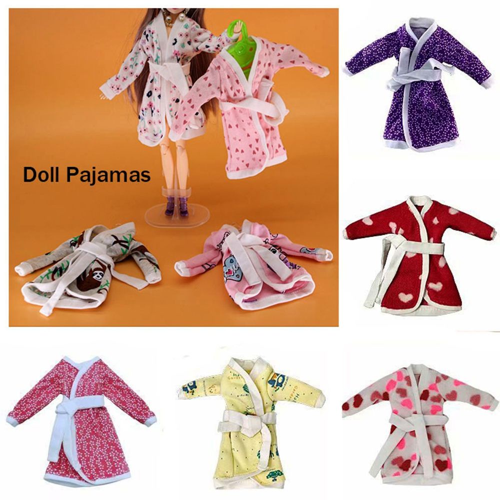 Bộ đồ ngủ mùa đông màu hồng xám thời trang cho búp bê 1/ 6 loại 30cm tùy chọn