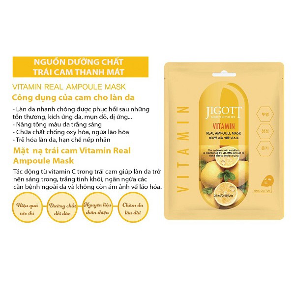 Mặt nạ giấy Jigott real ampoule mask