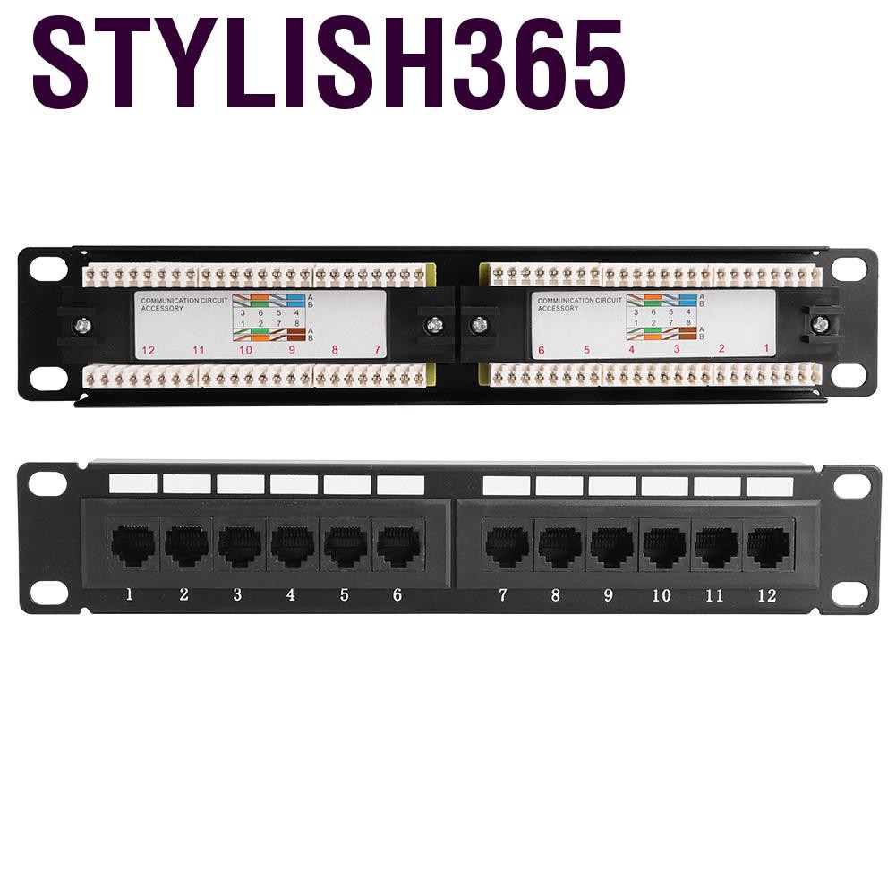 Giá đỡ cáp dữ liệu mạng Ethernet CAT6A RJ45 UTP 12 Cổng Cat6 Patch Panel không có giá đỡ cho 22-26AWG