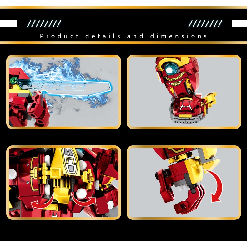 Đồ chơi Lắp ráp Hulkbuster MK48, LY76068 Xếp hình thông minh Siêu anh hùng Marvel [1452 Mảnh ghép]