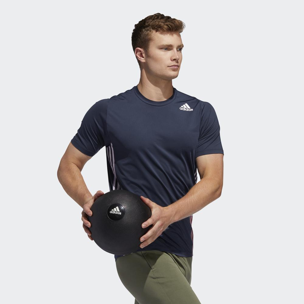 Áo Tee adidas TRAINING Nam Áo phông 3 Sọc FreeLift Màu xanh dương FJ6181 - Hàng Chính Hãng