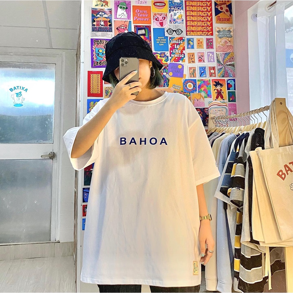 Áo Thun Tay Lỡ Nam Nữ Phông Trắng Unisex Ulzzang Batixa In Hình BaHoa B1 Local Brand Chính Hãng BATIXA