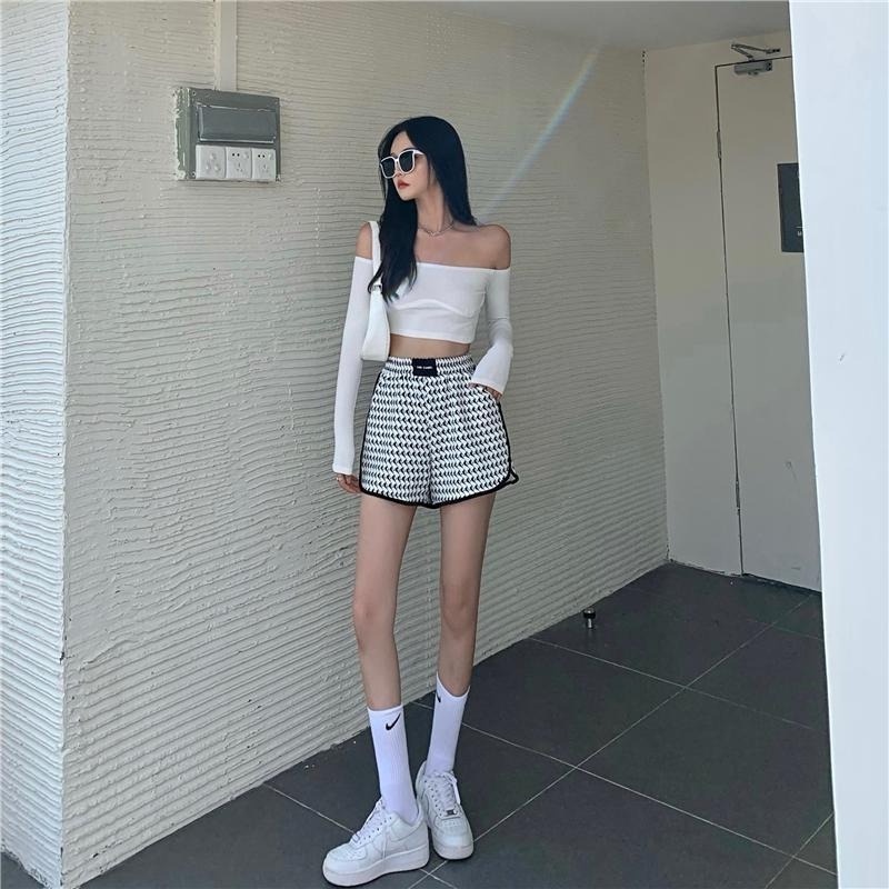 Quần short lưng cao ống rộng thời trang năng động cho nữ