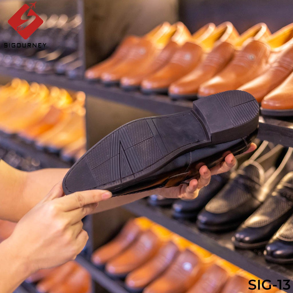 Giày loafer nam da bò cao cấp nhập khẩu nguyên tấm SIGOURNEY SIG-13 màu đen