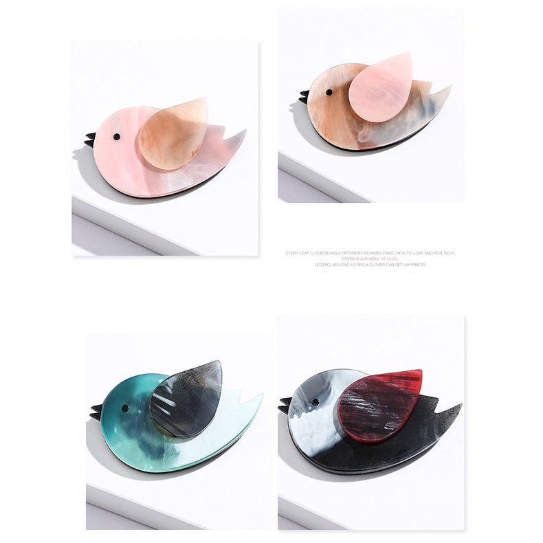 Trâm Cài Áo Hình Chú Chim Hoạt Hình Bằng Acrylic Kiểu Vintage Dễ Thương Cho Nam / Nữ