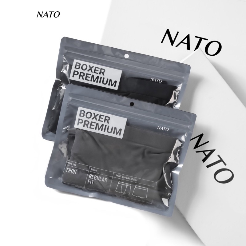 Quần Lót BOXER Nam Vải Lụa Băng Tự Nhiên 100% Thun Lạnh Cao Cấp Màu Xám Đen Basic Trơn Mát Thoáng Co Giãn Xì Lip Sì NATO