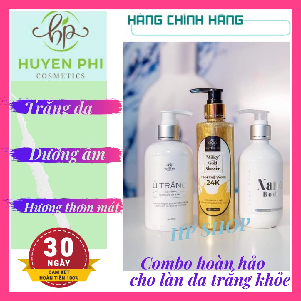 Ủ Trắng Body🌸Combo bạch tuyết🌸Kem Nano Body Sữa tắm vàng 24k Huyền Phi | BigBuy360 - bigbuy360.vn