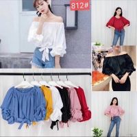 Áo trễ vai buộc nơ eo