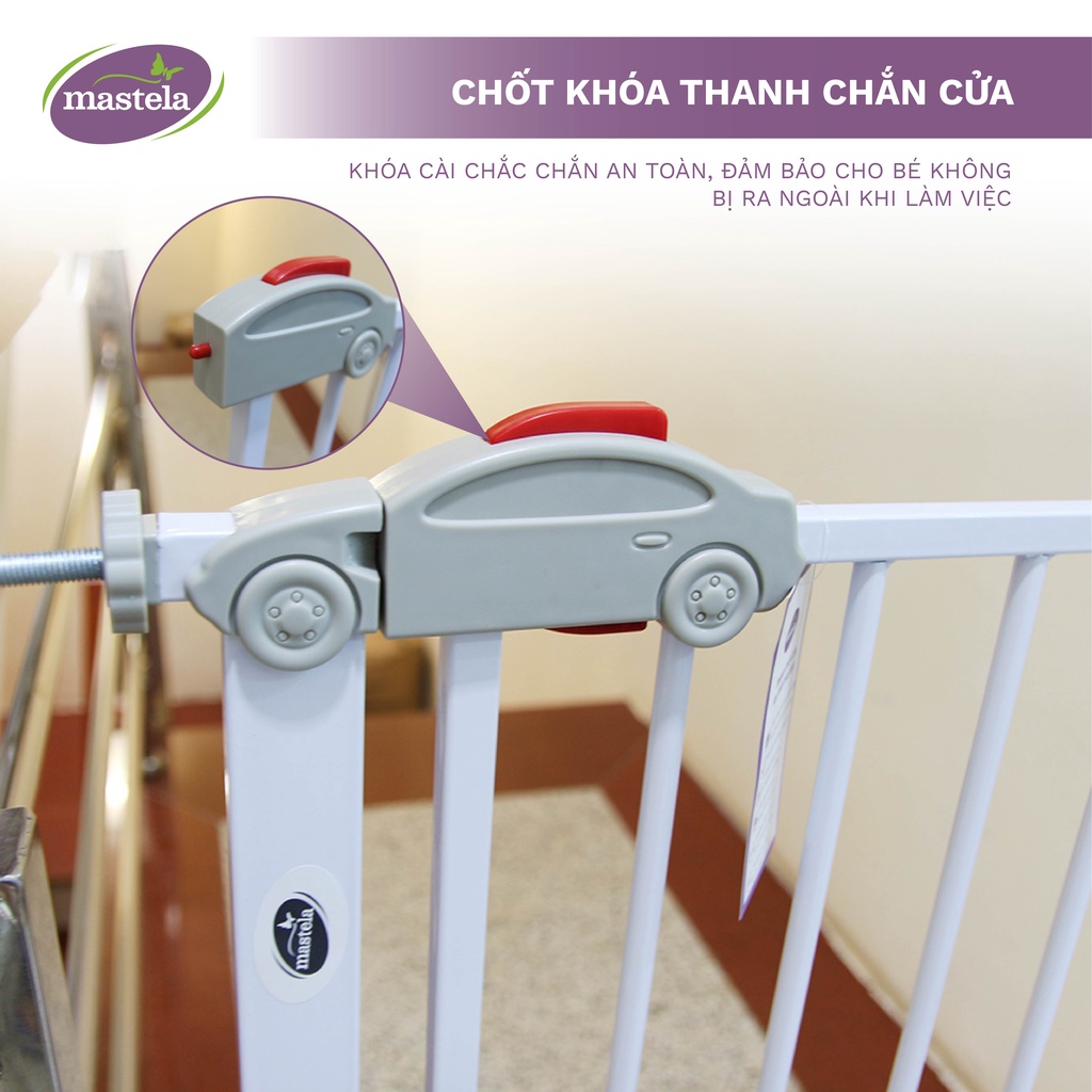 Thanh chắn cửa, chắn cầu thang Không cần khoan tường, chính hãng Mastela D04 bảo vệ an toàn cho bé, có thể mở rộng