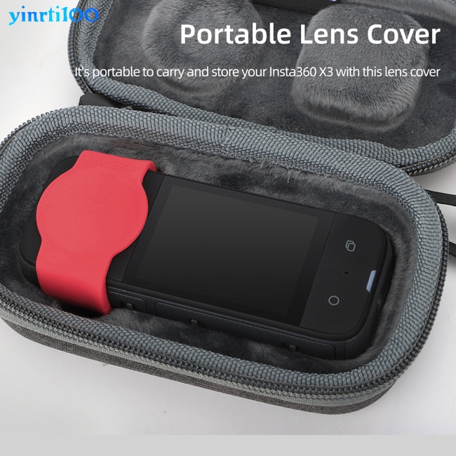 Nắp Bảo Vệ Ống Kính Máy Ảnh Yinrti100 Bằng Silicon Chống Trầy Cho Insta360