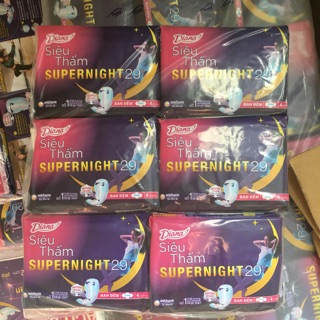 Combo 6 gói Băng vệ sinh Diana Super Night Ban đêm 29cm 4 miếng