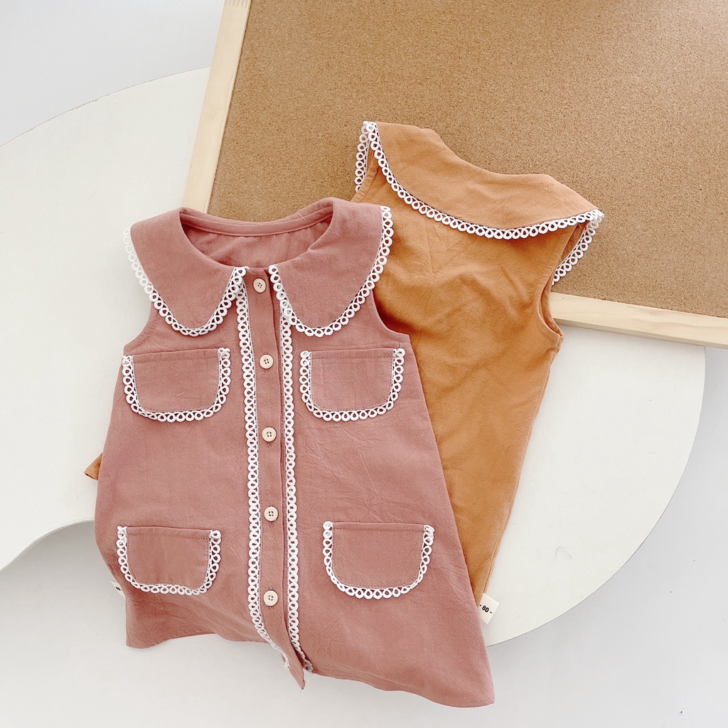 VÁY HÈ SÁT NACH SUÔNG CHỮ A 4 TÚI CHO BÉ GÁI 1-6 TUỔI