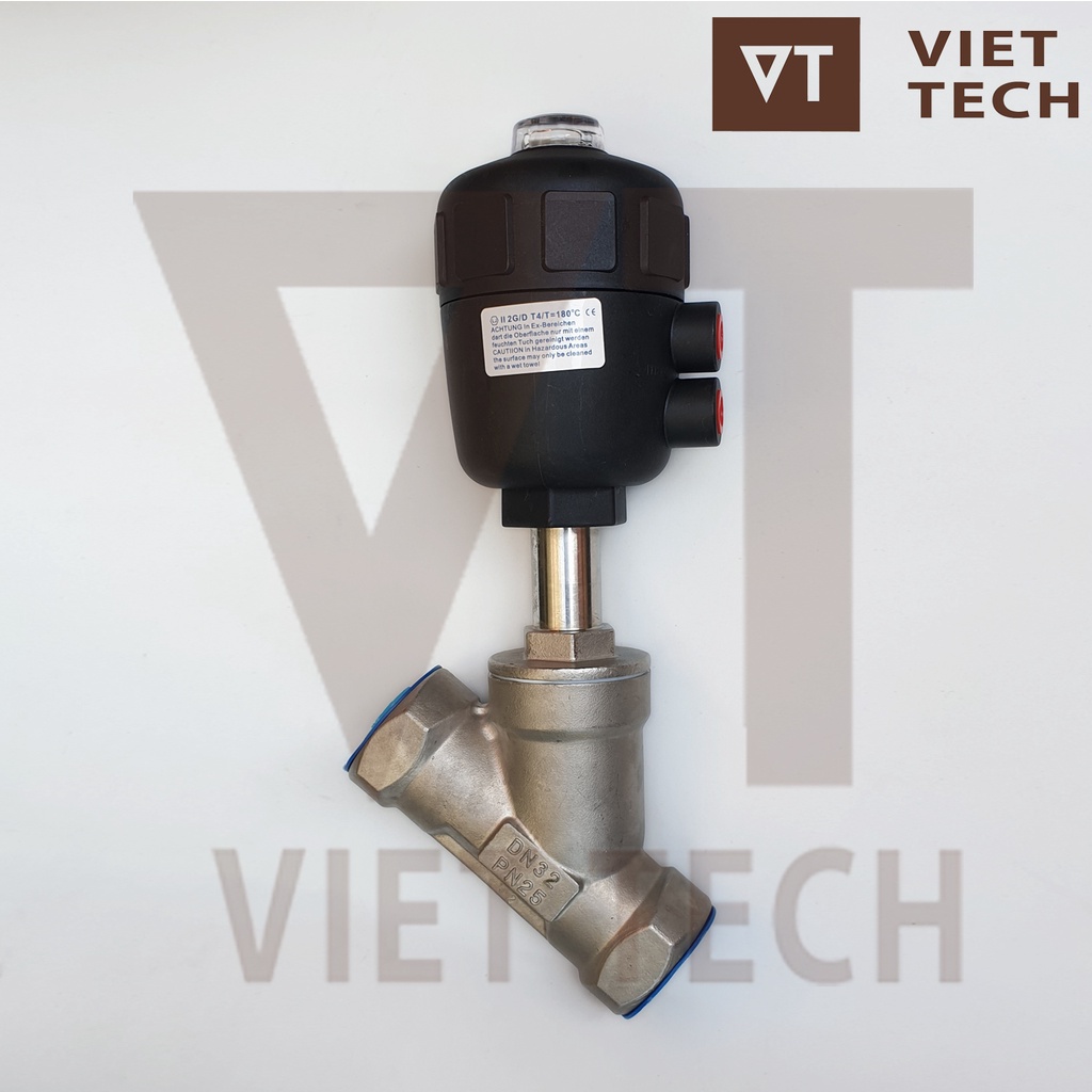 Van xiên khí nén inox 304 đầu củ nhựa