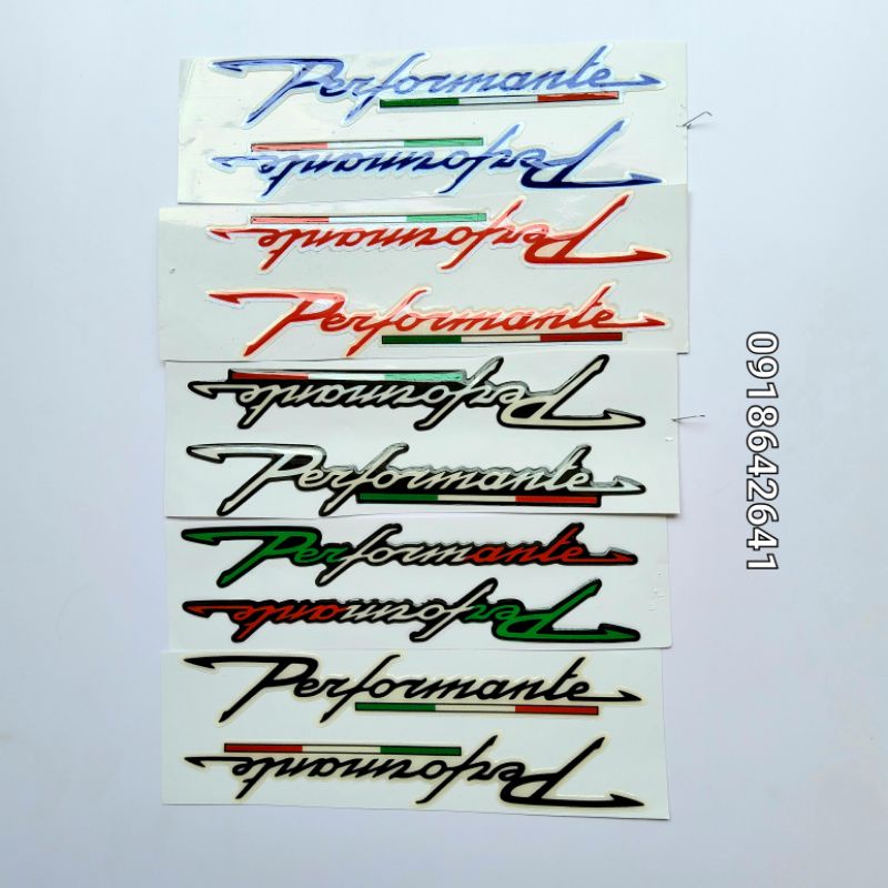 Bộ tem chữ performante nổi đủ màu