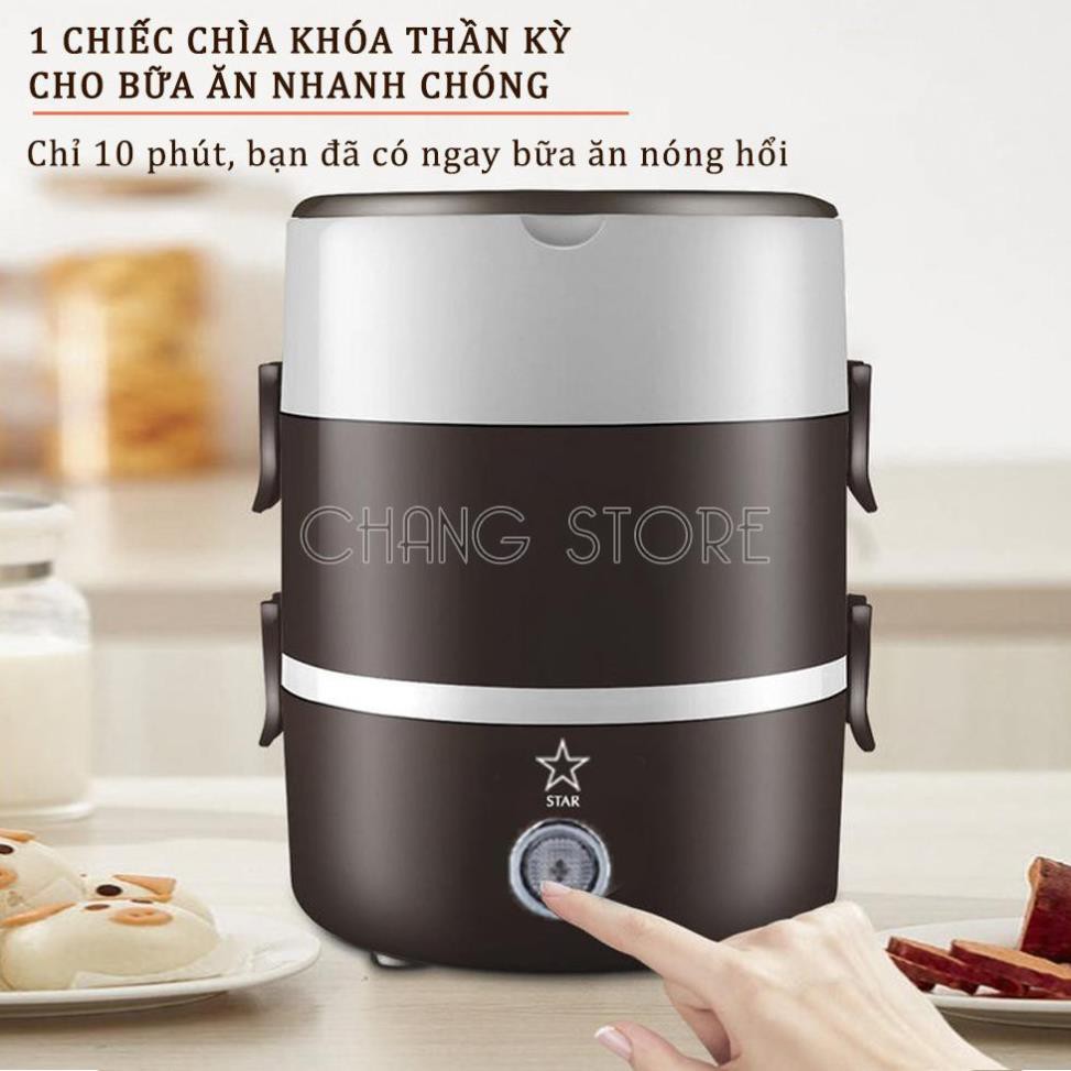 Hộp Cơm 💖 Hộp Cắm Điện Ruột Inox 304 3 Tầng, Hộp cơm Văn phòng cắm điện inox 3 tầng,Hâm nóng,Cà mèn đựng cơm. | BigBuy360 - bigbuy360.vn
