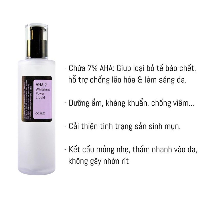 Tẩy da chết mụn đầu trắng AHA 7 Whitehead Power Liquid Cosrx | BigBuy360 - bigbuy360.vn