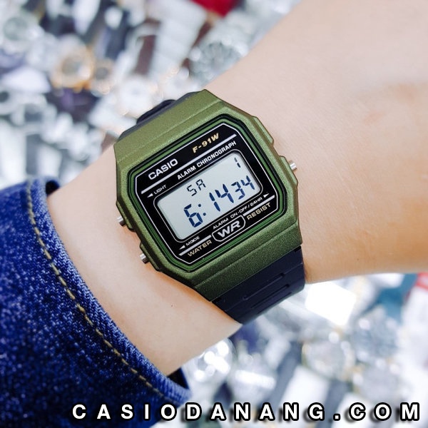 Đồng hồ unisex dây nhựa Casio chính hãng Anh Khuê F-91WM-3ADF (35mm)