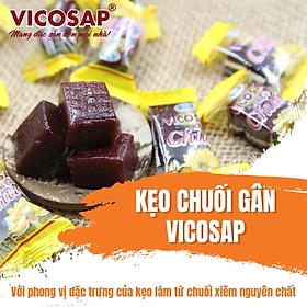 Kẹo Chuối Gân Vicosap - Túi 500gr, ăn vặt, ít đường, ít dính răng.