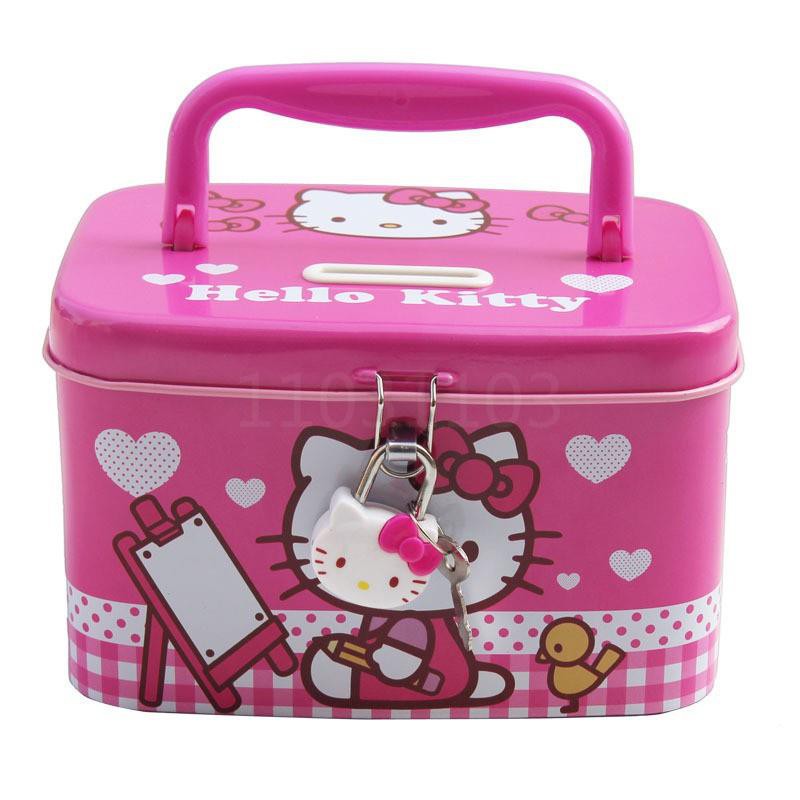 Set 10 Hộp Đựng Tiền Tiết Kiệm Cầm Tay Hình Hello Kitty Dễ Thương