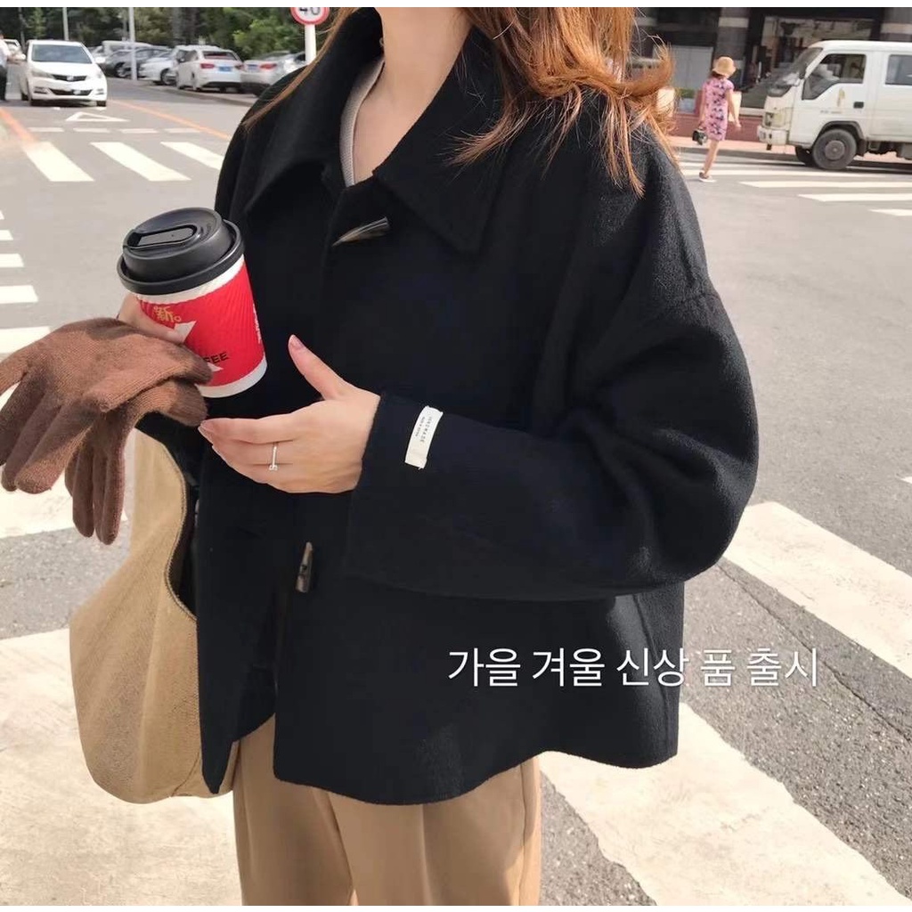119584 - 8806 áo dạ cashmere dáng lửng có cổ khuy sừng | BigBuy360 - bigbuy360.vn