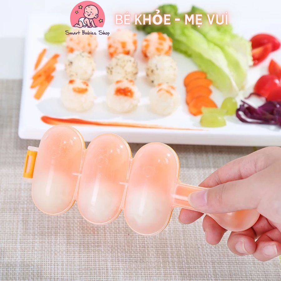 Khuôn làm cơm nắm hình quả bóng kèm thìa