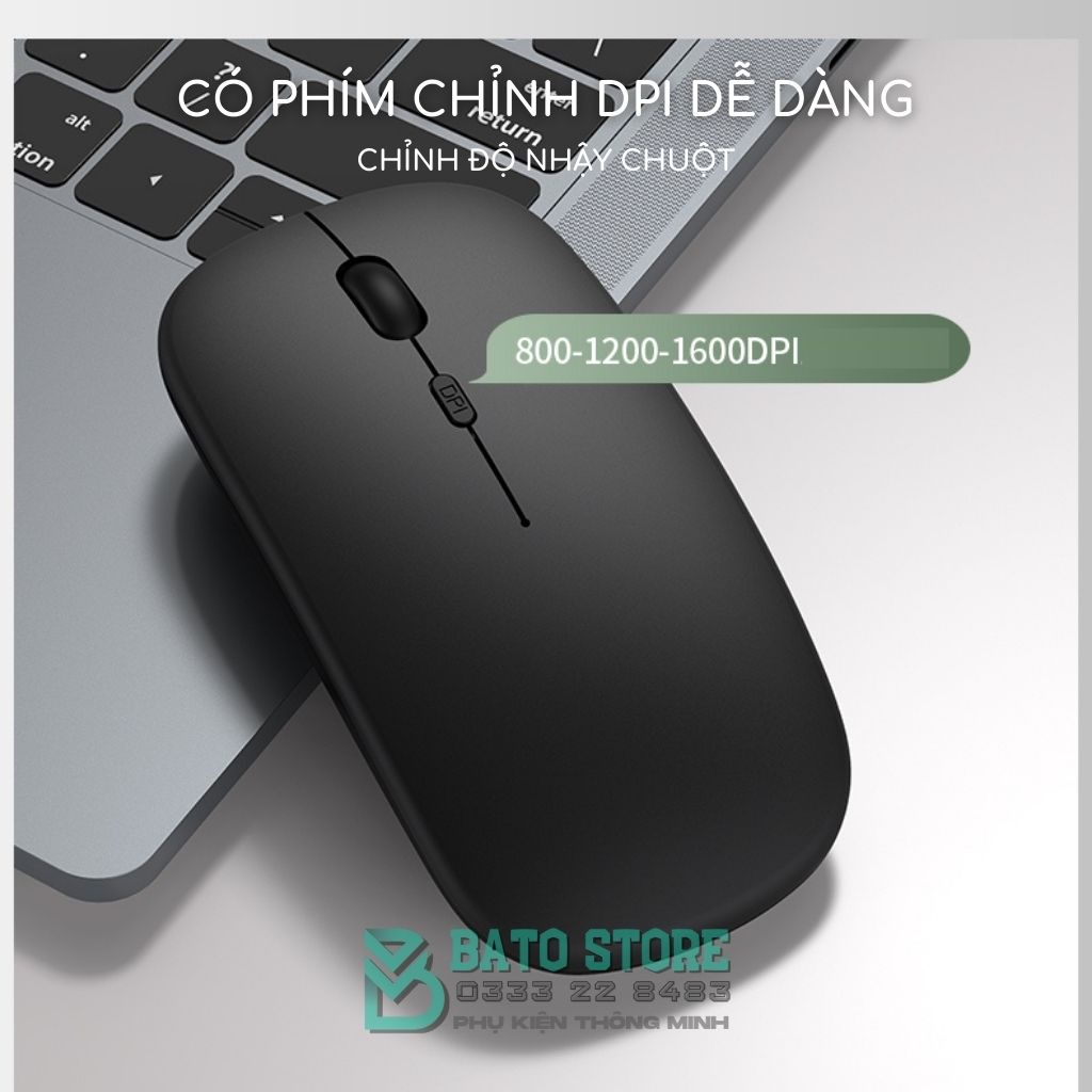 Chuột Không Dây Bluetooth M80 Đen Nhám Pin Sạc Cao Cấp Kiểu Dáng Sang Trọng, Pin Sạc Dùng Cực Lâu, Dùng được cho MACBOOK