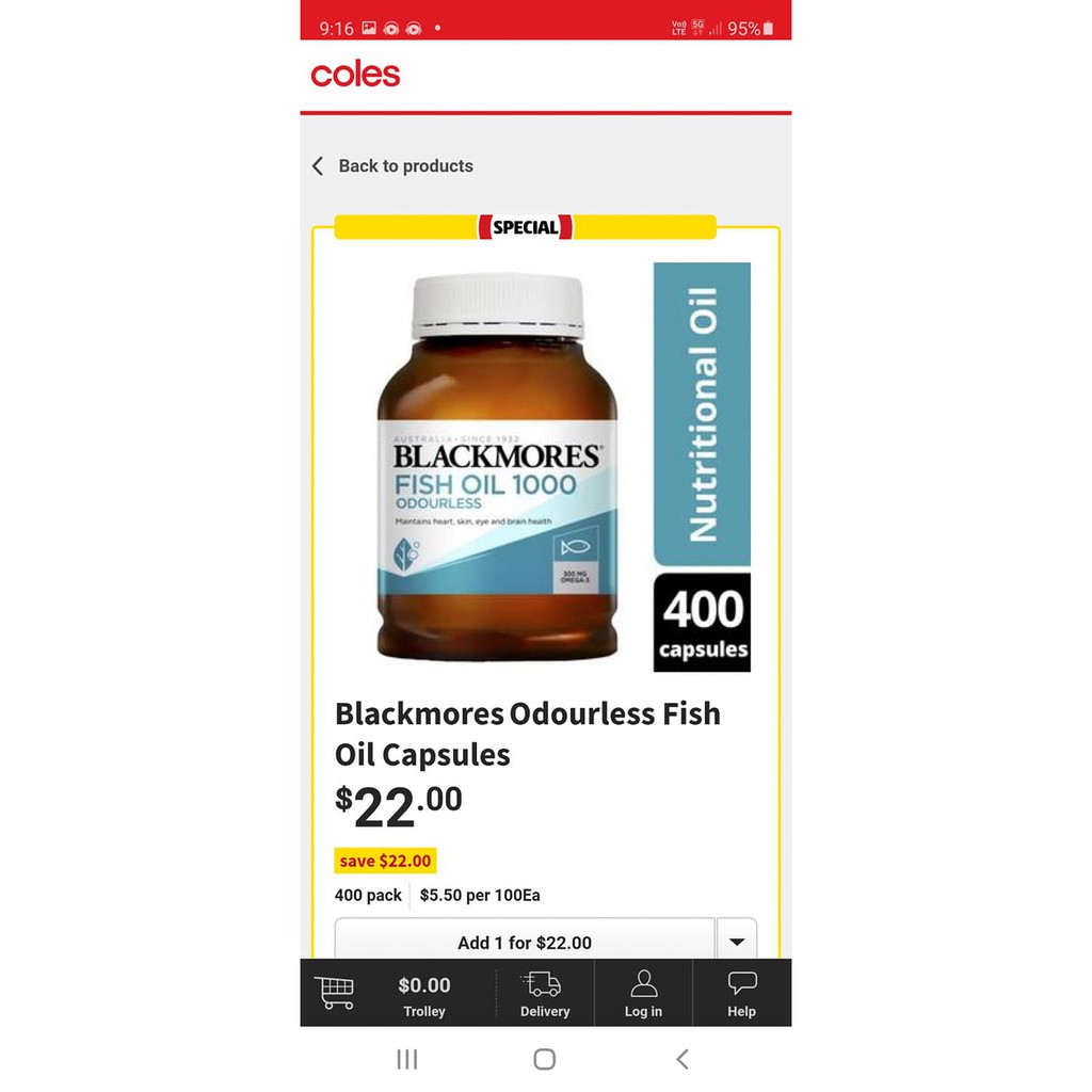 Dầu cá khử mùi blackmores Omega 3 Fish Oil 1000mg 400 viên | BigBuy360 - bigbuy360.vn