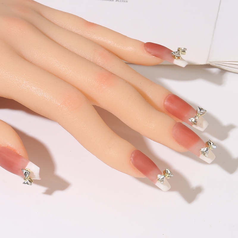 Phụ Kiện Trang Trí Móng Tay Hình Trái Tim Bằng Hợp Kim Đính Đá zircon Sang Trọng