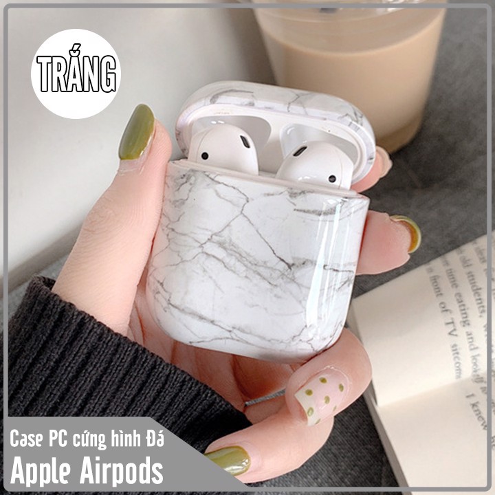 Túi đựng PC cứng cho tai nghe Airpods nắp rời hình Đá